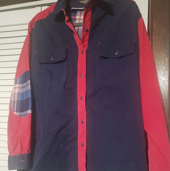 Womens Red Rover Colorblock Button Up Top Large - Picture 1 of 5